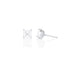 three carat pair of asscher diamond studs, side view <span class='visuallyhidden'>; shop help at 760-978-9297.</span>
