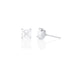 four carat pair of asscher diamond studs, side view <span class='visuallyhidden'>; shop help at 760-978-9297.</span>