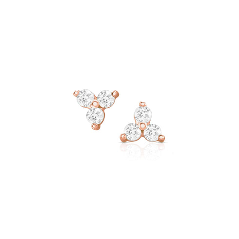 Dominique Cohen diamond trio cluster stud earrings in 14k rose gold<span class='visuallyhidden'>; call 760-978-9297 for shop help.</span>