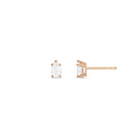Dominique Cohen pear-cut diamond stud earrings, in rose gold<span class='visuallyhidden'>; shop help at 760-978-9297.</span>