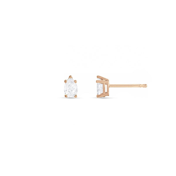 Dominique Cohen pear-cut diamond stud earrings, in rose gold<span class='visuallyhidden'>; shop help at 760-978-9297.</span>