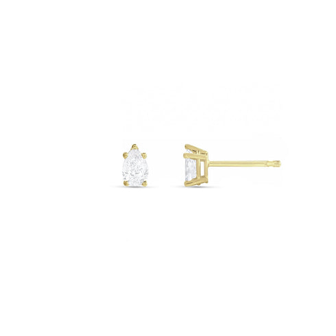 Dominique Cohen pear-cut diamond stud earrings, in yellow gold<span class='visuallyhidden'>; shop help at 760-978-9297.</span>