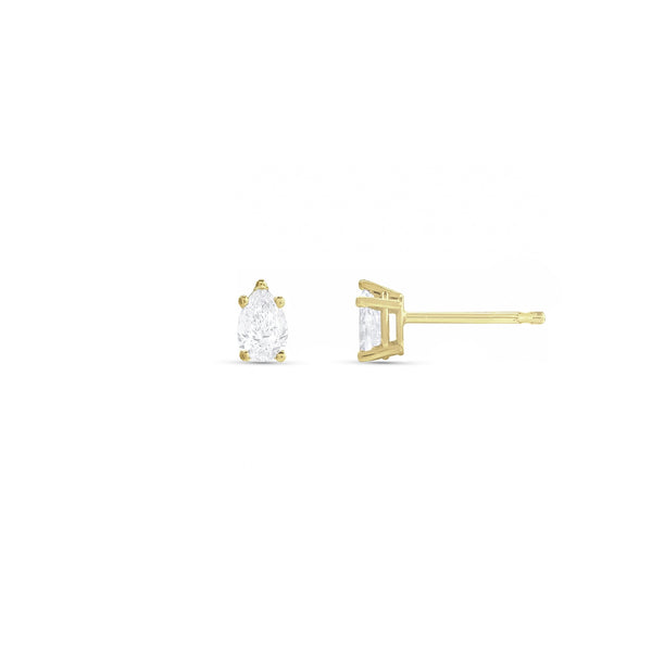 Dominique Cohen pear-cut diamond stud earrings, in yellow gold<span class='visuallyhidden'>; shop help at 760-978-9297.</span>