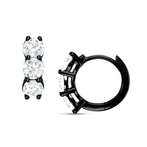 Dominique Cohen 2ct (pair) 12mm chunky huggie hoop earrings, in 14k black gold<span class='visuallyhidden'>; call 760-978-9297 for shop help.</span>