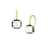 Dominique Cohen cushion-cut vintage-look diamond earrings in black gold on shortie 18k yellow gold earwires<span class='visuallyhidden'>; shop help at 760-978-9297.</span>