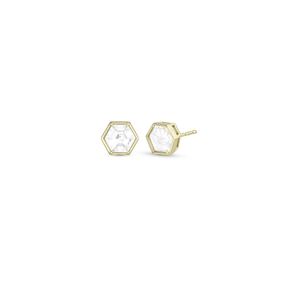 Dominique Cohen diamond hexagon stud earrings, in rose gold<span class='visuallyhidden'>; shop help at 760-978-9297.</span>