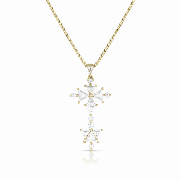 Dominique Cohen diamond trillions grande cross<br>pendant necklace in 18k yellow gold <span class='visuallyhidden'>Call, text 323-404-2959 for shopping help.</span>