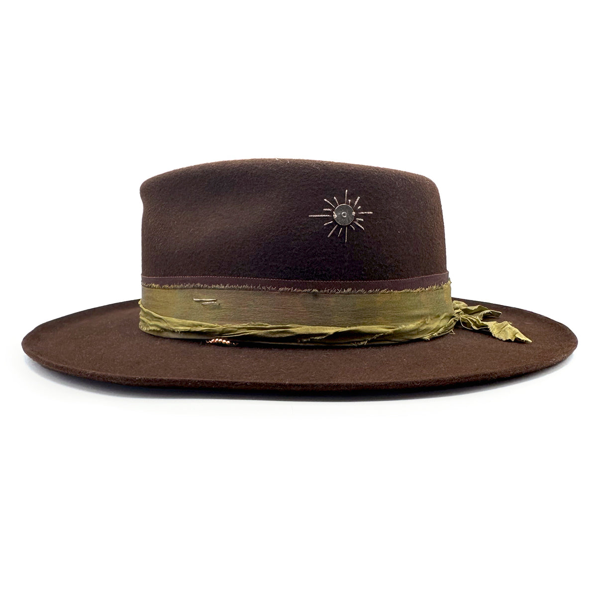 stay grounded, a chocolate twist-front fedora with pencil  display picture 3