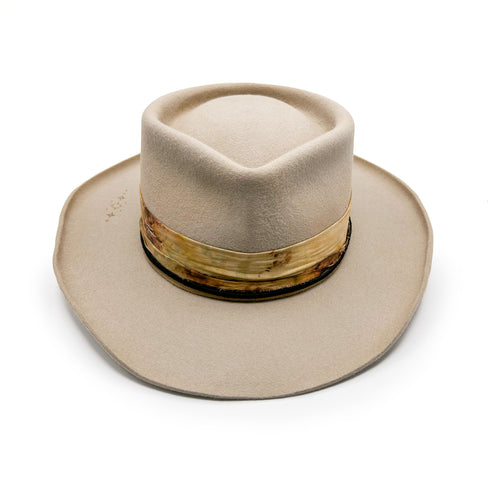 from the front, a tapering pencil roll to the brim<span class='visuallyhidden'>; 323-404-2959 for shop help.</span>