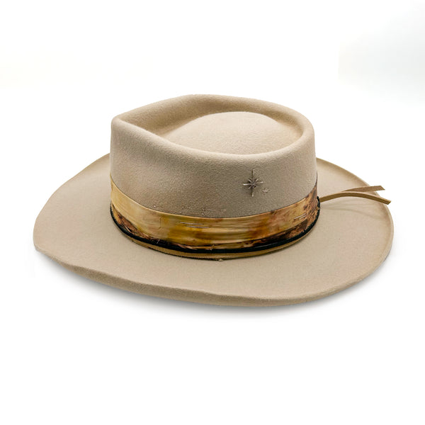 designer fedora in the moment, left profile<span class='visuallyhidden'>; 323-404-2959 for shop help.</span>