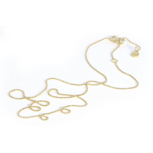 wear the included 18k yellow gold delicate beaded chain at 22, 21, 20 inches <span class='visuallyhidden'>Text, call 323-404-2959 for shopping help.</span>