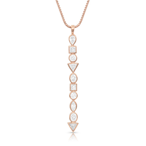 mixed shapes bezels diamond vertical bar pendant necklace<span class='visuallyhidden'>; shopping help at 323-404-2959.</span>