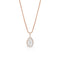 diamond pear halo pendant necklace in 18k rose gold with 22in adjustable length chain<span class='visuallyhidden'>; shop help at 760-978-9297.</span>