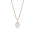 diamond pear halo pendant necklace in 18k rose gold with 22in adjustable length chain<span class='visuallyhidden'>; shop help at 760-978-9297.</span>