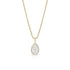 diamond pear halo pendant necklace in 18k yellow gold with 22in adjustable length chain<span class='visuallyhidden'>; shop help at 760-978-9297.</span>