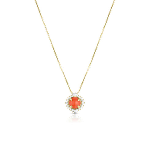 Dominique Cohen coral and diamond sparkle pendant necklace<span class='visuallyhidden'>; shop help at 760-978-9297.</span>