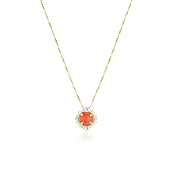 Dominique Cohen orange sapphire and diamond sparkle pendant necklace<span class='visuallyhidden'>; shop help at 760-978-9297.</span>