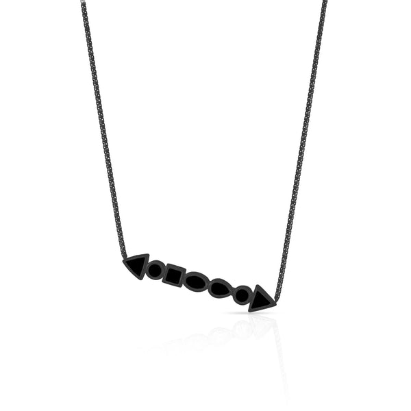 handsome black diamond, black gold petite horizontal stick pendant necklace by Dominique Cohen <span class='visuallyhidden'>Call, text 323-404-2959 for shopping help.</span>