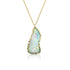 freeform Australian opal 18k gold pendant necklace with emerald, blue diamond, yellow diamond detail<span class='visuallyhidden'>; shop help at 760-978-9297.</span>