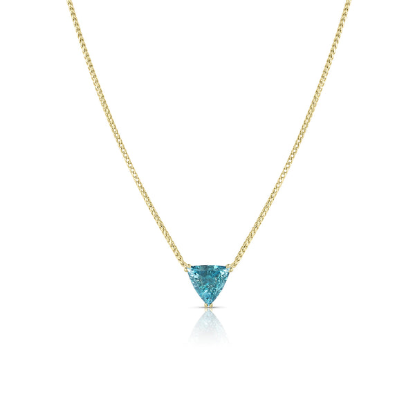 trillion shape blue diamond solitaire choker (gorgeous!) on an 18k yellow gold chain <span class='visuallyhidden'>Call, text 323-404-2959 for shop help.</span>