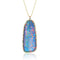 large AAA Australian opal pendant necklace<br>with diamond, sapphire, emerald pave <span class='visuallyhidden'>Call, text 323-404-2959 for shopping assistance.</span>