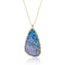 large AAA Australian opal pendant necklace<br>with diamond, sapphire, emerald pave <span class='visuallyhidden'>Call, text 323-404-2959 for shopping assistance.</span>