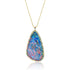 large AAA Australian opal pendant necklace<br>with diamond, sapphire, emerald pave <span class='visuallyhidden'>Call, text 323-404-2959 for shopping assistance.</span>
