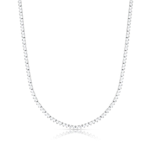 zoom view, petite diamond tennis necklace in 18k white gold <span class='visuallyhidden'>Call, text 323-404-2959 for shopping assistance.</span>