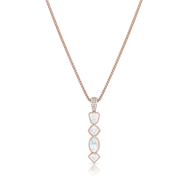 sparkling 1.5 carat mixed shapes diamond bezel<br>north-south pendant necklace <span class='visuallyhidden'>Call, text 323-404-2959 if you need shopping assistance.</span>