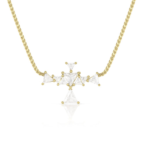 zoom view, rose cut trillion diamond thunderbird pendant necklace<br>in 18k yellow gold <span class='visuallyhidden'>Call, text 323-404-2959 for shopping assistance.</span>