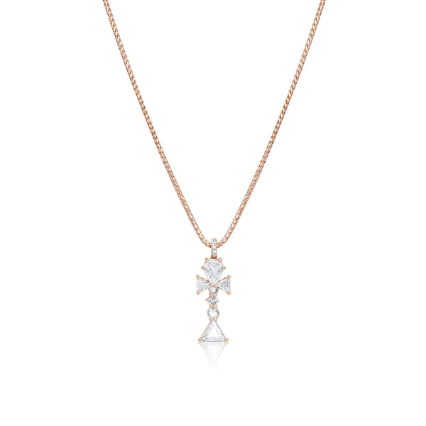 Dominique Cohen one of a kind 0.98ct trillion diamond cross pendant necklace, in rose gold <span class='visuallyhidden'>Call, text 323-404-2959 for shopping help.</span>