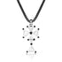 limited edition rose cut diamond trillion cross pendant necklace<br>in 18k black gold on a black gold chain <span class='visuallyhidden'>Text, phone 323-404-2959 for shopping assistance.</span>