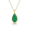 bespoke faceted emerald and yellow diamond teardrop pendant necklace in 18k yellow gold <span class='visuallyhidden'>Call, text 323-404-2959 for shop help.</span>