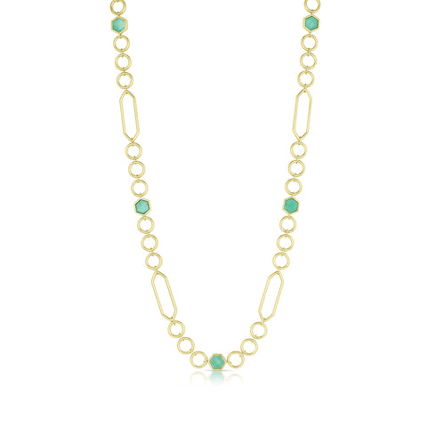 Dominique Cohen limited edition emerald and 18k gold clyde chain<span class='visuallyhidden'>; shopping help at 323-404-2959.</span>
