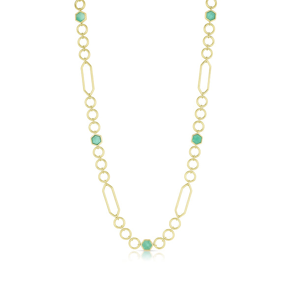 Dominique Cohen limited edition emerald and 18k gold clyde chain<span class='visuallyhidden'>; shopping help at 323-404-2959.</span>