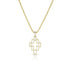 bezel set open cross diamond pendant necklace in yellow gold <span class='visuallyhidden'>Call, text 323-404-2959 for shop help.</span>