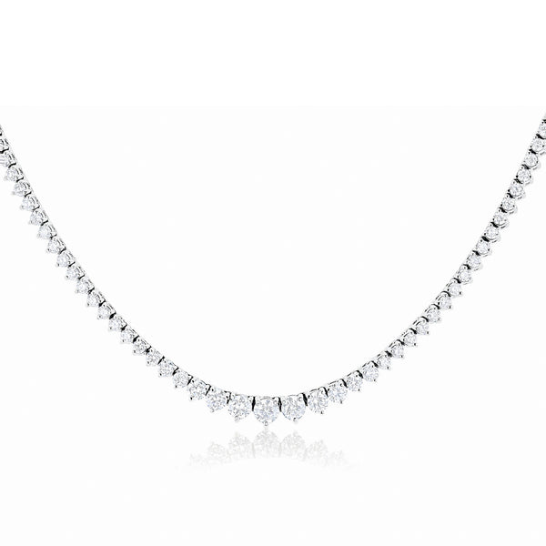 riviera tennis necklace, nearly 7 carats of graduated-setting sparkle <span class='visuallyhidden'>Call, text 323-404-2959 for shop help.</span>