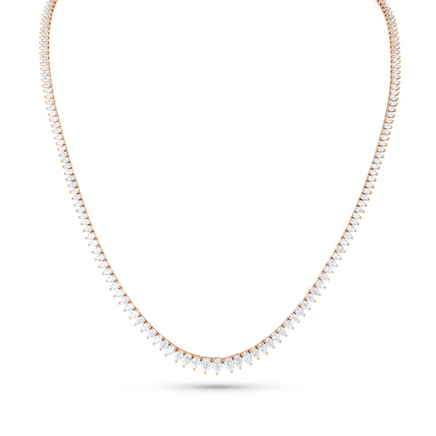graduated pear diamond riviera tennis necklace, in 18k rose gold <span class='visuallyhidden'>Call, text 323-404-2959 for shop help.</span>