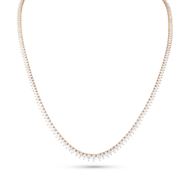 graduated pear diamond riviera tennis necklace, in 18k rose gold <span class='visuallyhidden'>Call, text 323-404-2959 for shop help.</span>