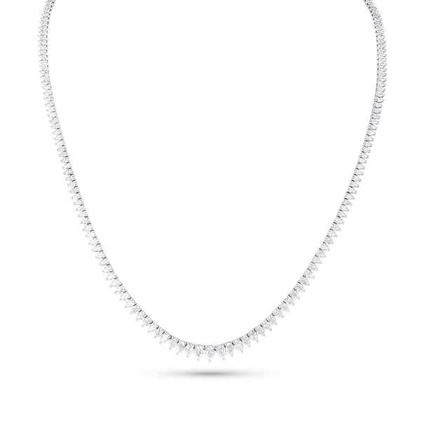 petite pear-cut riviera tennis necklace, in 18k white gold <span class='visuallyhidden'>Call, text 323-404-2959 for shop help.</span>