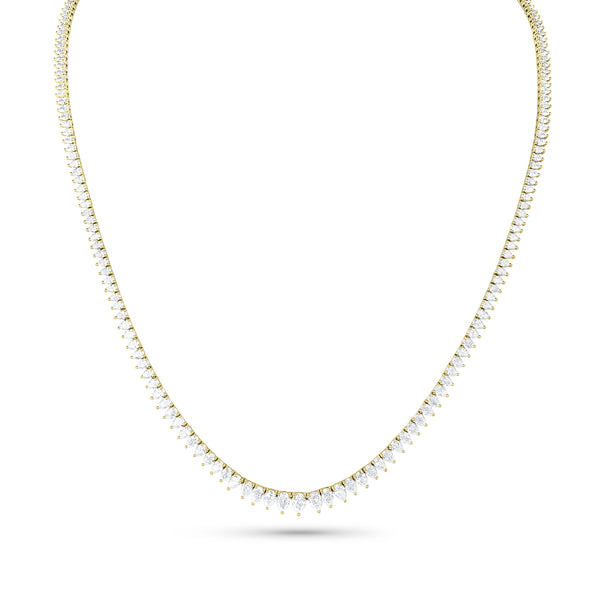 petite pear-cut riviera tennis necklace, in 18k yellow gold <span class='visuallyhidden'>Call, text 323-404-2959 for shop help.</span>