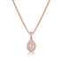 rose gold natural fancy pink diamond pear shape pendant necklace with double halo <span class='visuallyhidden'>Text, phone 323-404-2959 for shopping help.</span>