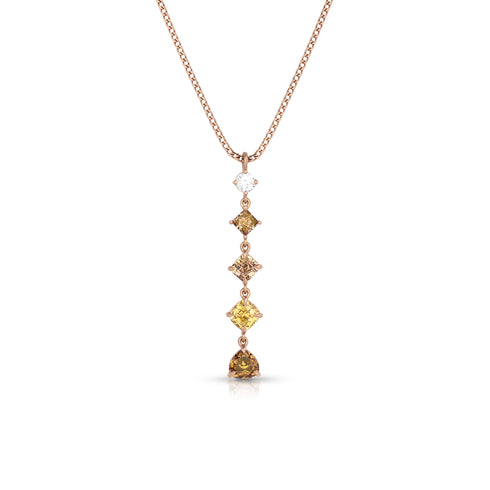 natural fancy diamonds ombré lariat pendant necklace in 18k rose gold <span class='visuallyhidden'>Call, text 323-404-2959 for shop help.</span>