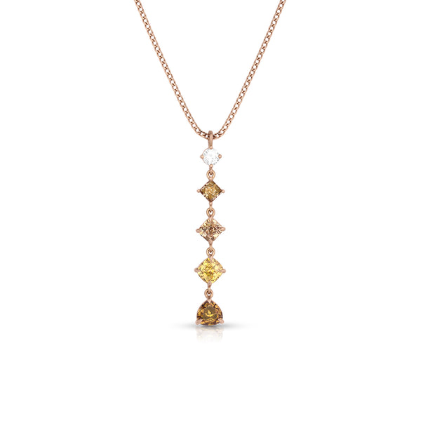 natural fancy diamonds ombré lariat pendant necklace in 18k rose gold <span class='visuallyhidden'>Call, text 323-404-2959 for shop help.</span>