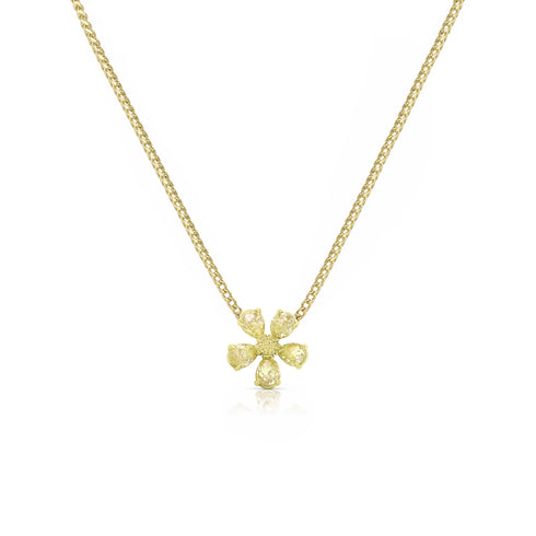 yellow diamond 18k gold briolette petite flower choker <span class='visuallyhidden'>Call, text 323-404-2959 for shop help.</span>