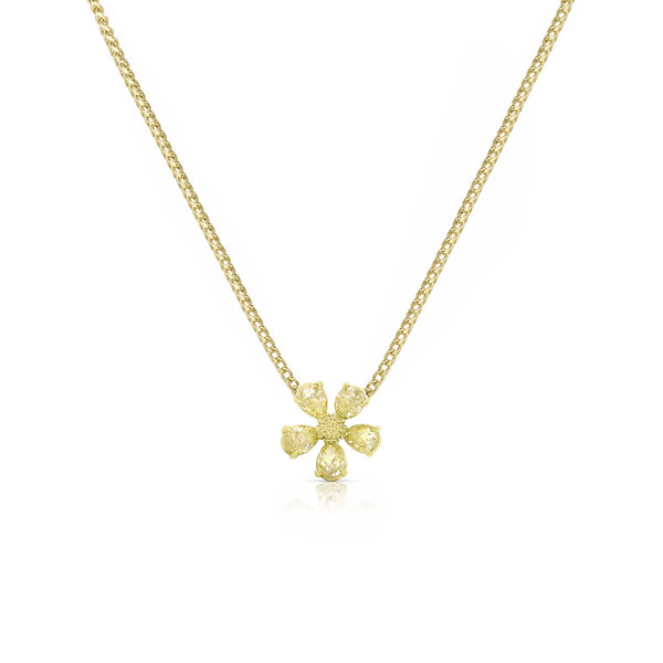 yellow diamond 18k gold briolette petite flower choker <span class='visuallyhidden'>Call, text 323-404-2959 for shop help.</span>