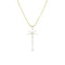 one of a kind tapered diamonds narrow cross pendant necklace in 18k gold<span class='visuallyhidden'>; shop help at 760-978-9297.</span>