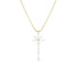 one of a kind tapered diamonds narrow cross pendant necklace in 18k gold<span class='visuallyhidden'>; shop help at 760-978-9297.</span>