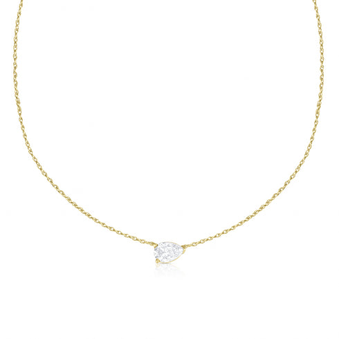 Dominique Cohen half carat east-west pear-cut diamond choker, in 18k yellow gold<span class='visuallyhidden'>; shop help at 760-978-9297.</span>