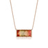 One of a kind banded tourmaline and champagne diamond east-west rectangular pendant necklace in 18k rose gold<span class='visuallyhidden'>; shop help at 760-978-9297.</span>